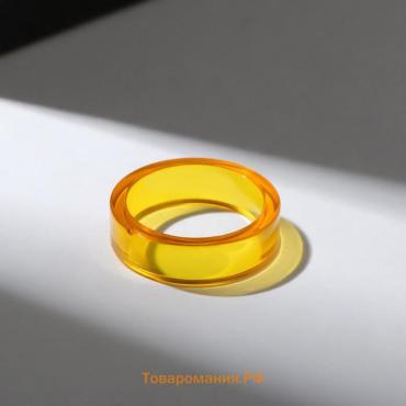 Кольцо пластик "Тренд", цвет ярко-жёлтый, размер 19