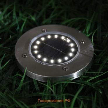 Садовый светильник на солнечной батарее, 16 LED, свечение тёплое белое