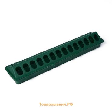 Кормушка - поилка для перепелов, 28 ячеек, лотковая, пластик, цвет зелёный