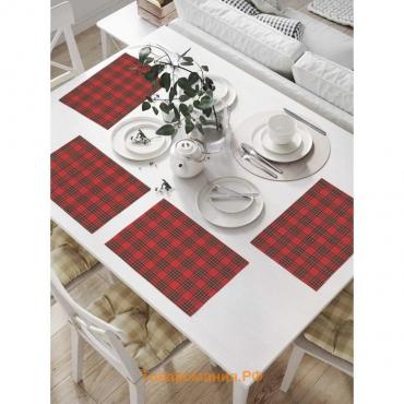 Комплект салфеток для сервировки стола «Красно-черная клетка», прямоугольные, размер 32х46 см, 4 шт