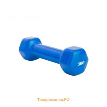 Гантель обрезиненная Bradex SF 0164, синяя, 3 кг