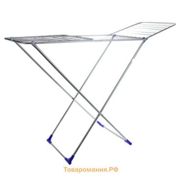 Сушилка для белья напольная складная, рабочая длина 18 м, высота от пола 95 см, ширина 54 см, серая