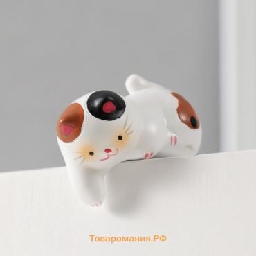 Фигурка полистоун «Любопытный котик», на полку, 6×3.8×5 см