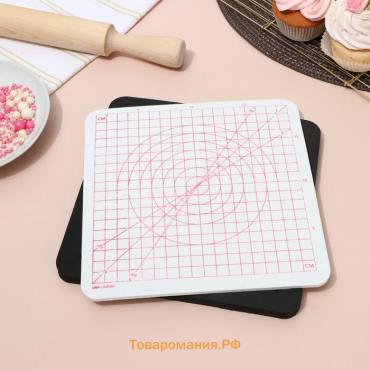 Маты для моделирования и сушки цветов из мастики «Гармония», 20×20×3.5 см, 2 шт., белый, черный