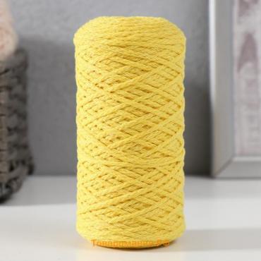 Шнур для вязания без сердечника 70% хлопок, 30% полиэстер 1мм 200м/65±10гр (23-желтый)